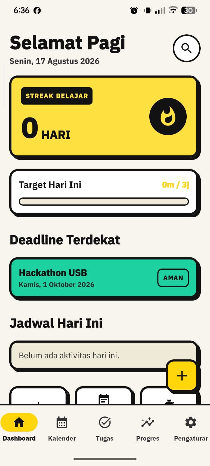 Tampilan Aplikasi Mother - Dashboard